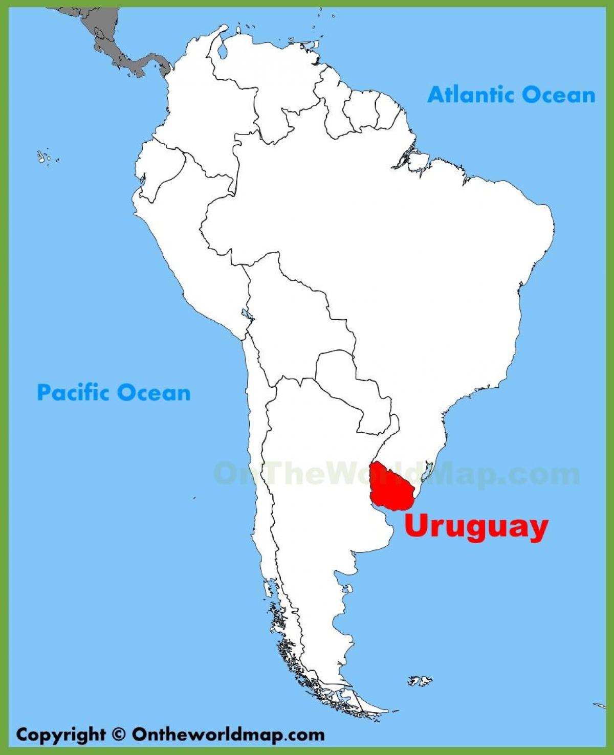 Zemljevid Urugvaj južna amerika