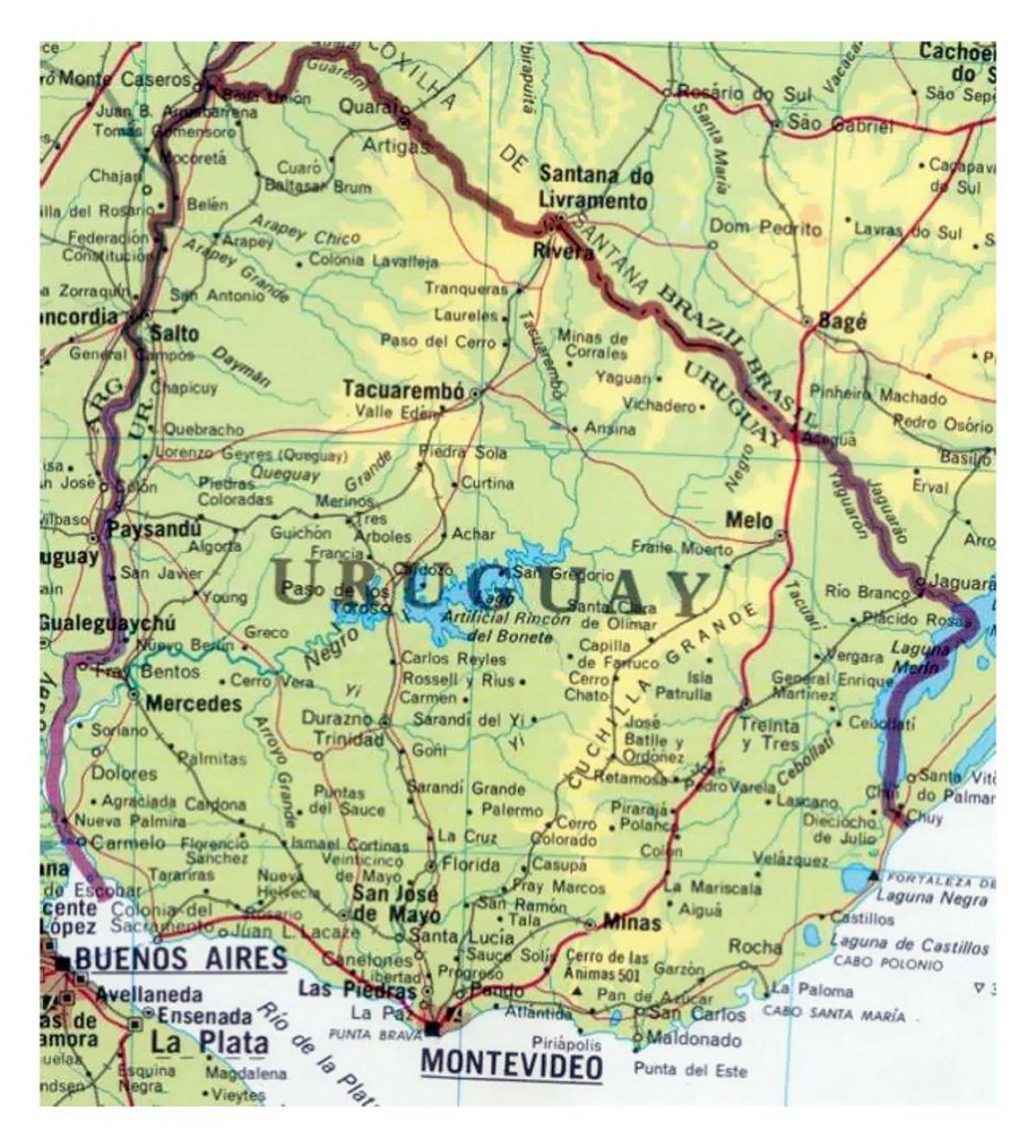 zemljevid Urugvaj